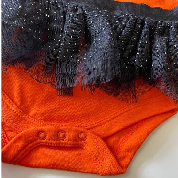 Way To Celebrate Halloween Pumpkin Bodysuit Costume 2 Piece Set 3-6 Months NEW - Picture 4 of 10